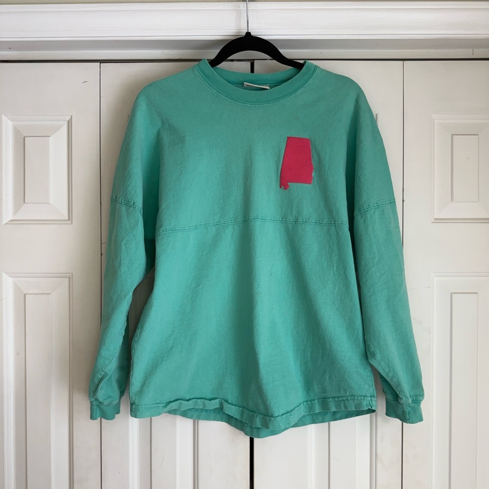 SPIRIT JERSEY Women’s Sweet Home Alabama Spirit Shirt Size Small Pink and Teal